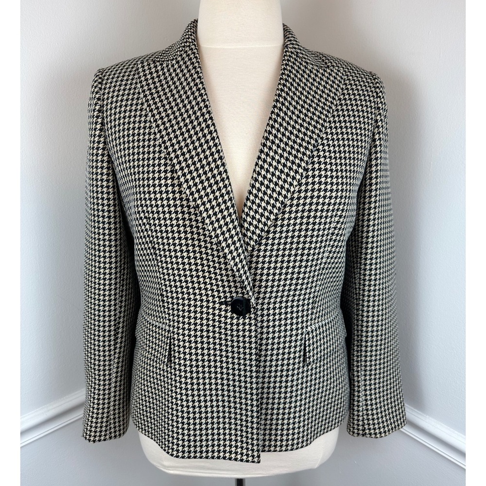 JONESWEAR SUIT Separates Black, White & Tan Houndstooth Business Blazer | 16